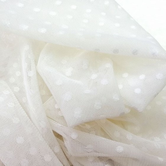 Tul bordado plumeti blanco – El barato retales